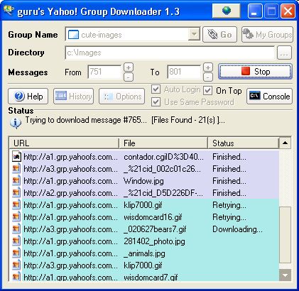 Yahoo Group and Files Downloader screenshot