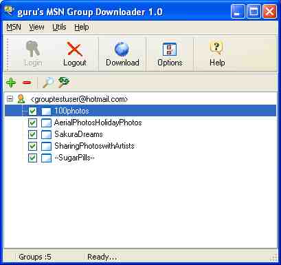 MSN Group Downloader screen shot